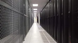 A row of cabinets inside one of the data halls at the TierPoint TekPark data center near Allentown, Pa. (Photo: Rich Miller)