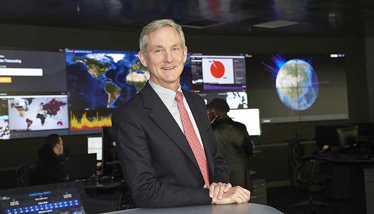 Akamai CEO Tom Leighton in the company&rsquo;s network operations center in Cambridge, Mass. (Photo: Akamai)
