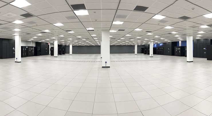 Cloud computing is driving a new focus on network bandwidth and quality as processing expands beyond the on-premises data center. (Photo: A CoreSite data hall; courtesy of CoreSite)