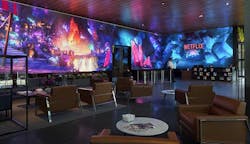 The walls of the Netflix headquarters building in Hollywood feature an immersive 80-foot, long video wall. (Photo: Netflix)