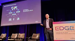 Adrian Cockcroft, the VP for Cloud Architecture at Amazon Web Services, speaks at Edge Computing World in Mountain View, Calif. (Photo: Rich Miller)