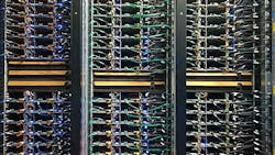 A row of servers inside a Facebook data center. (Photo: Rich Miller)