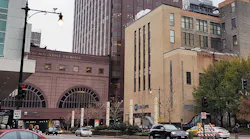A look at the CoreSite CH1 data center showing its proximity to the Chicago Stock Exchange. (Photo: Rich Miller)