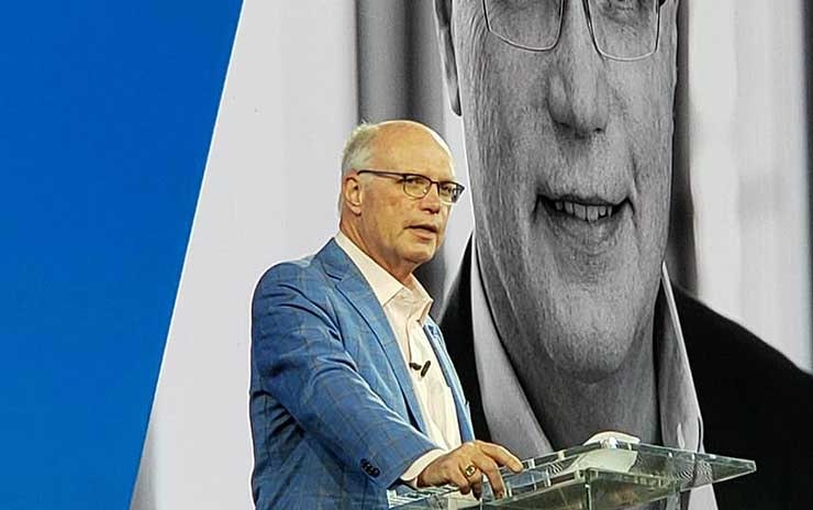 Digital Realty CEO William Stein speaks at the MarketplaceLIVE conference in New York. (Photo: Rich Miller)