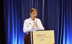 Simon Crosby, the Chief Technology Officer of SWIM.AI, speaks at the O’Reilly AI Conference in New York. (Photo: Rich Miller) Simon Crosby, the Chief Technology Officer of SWIM.AI, speaks at the O’Reilly AI Conference in New York. (Photo: Rich Miller)