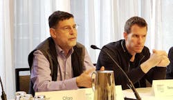 Intel’s Gadi Singer (left) speaks at the O’Reilly Artificial Intelligence Conference in New York. At right is Sean Gourley, CEO and founder of machine intelligence firm Primer. (Photo: Rich Miller) Intel’s Gadi Singer (left) speaks at the O’Reilly Artificial Intelligence Conference in New York. At right is Sean Gourley, CEO and founder of machine intelligence firm Primer. (Photo: Rich Miller)