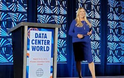 Dr. Julie Albright during her keynote presentation at the Data Center World 2019 conference in Phoenix. (Photo: Rich Miller)