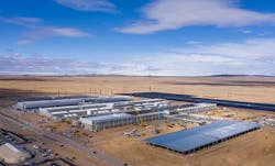 An aerial view of the Facebook Las Lunas data center in New Mexico. Facebook built a dedicated fiber cable route to support the facility. (Photo: Facebook)