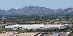 An aerial view of Iron Mountain’s Phoenix data center, against the backdrop of nearby mountains. (Photo: Rich Miller) An aerial view of Iron Mountain’s Phoenix data center, against the backdrop of nearby mountains. (Photo: Rich Miller)