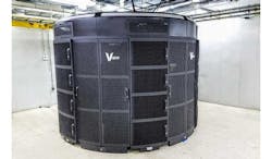 A Vapor Chamber colocation enclosure inside a Kinetic Edge facility in Chicago. The round design is a distinctive element of Vapor IO’s design. (Photo: Vapor IO) A Vapor Chamber colocation enclosure inside a Kinetic Edge facility in Chicago. The round design is a distinctive element of Vapor IO’s design. (Photo: Vapor IO)