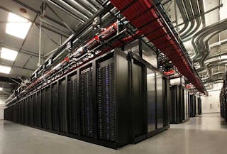High-density server workloads inside a data hall on the Vantage Data Centers campus in Santa Clara, Calif. (Photo: Vantage Data Centers)