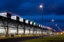 A row of cooling towers at a Google data center in Belgium. (Photo: Google) A row of cooling towers at a Google data center in Belgium. (Photo: Google)