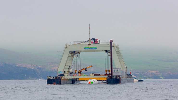 Microsoft&rsquo;s Project Natick is a 40-foot container houses 864 servers in 12 racks, resting on a seabed 117 feet below the ocean&rsquo;s surface off the coast of Scotland. (Photo: Microsoft)