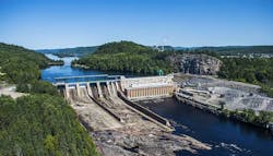 Hydroelectric power generation, like this Hydro-Quebec Central LaTuque dam, have made the Montreal area a hub for hyperscale data centers (Photo: Hydro-Quebec)
