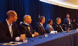The Data Center 360 panel at the CAPRE Mid-Atlantic Summit featured service provders operating in Northern Virginia. From left to right: CoreSite’s Juan Font, Lee Kestler of Vantage Data Center, RagingWire’s Jim Leach, analyst Chris Moon of ING, Ken Parent of Element Critical, and moderator Dan Ephraim of Infomart Data Centers (Photo: Rich Miller) The Data Center 360 panel at the CAPRE Mid-Atlantic Summit featured service provders operating in Northern Virginia. From left to right: CoreSite’s Juan Font, Lee Kestler of Vantage Data Center, RagingWire’s Jim Leach, analyst Chris Moon of ING, Ken Parent of Element Critical, and moderator Dan Ephraim of Infomart Data Centers (Photo: Rich Miller)