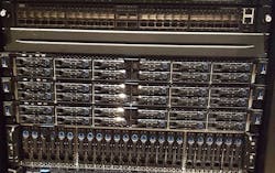 A rack of servers on display. (Photo: Rich Miller) A rack of servers on display. (Photo: Rich Miller)
