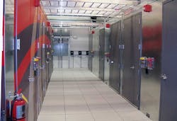 The smaller footprint of lithium-ion batteries makes them ideal for use in modular data centers, which are designed to fit large amounts of equipment into a smaller space. (Photo: Rich Miller)