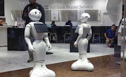 Lifelike robots, like these &ldquo;Pepper&rdquo; units at a Softbank store in Tokyo, are just on example of the many visions for the use of cognitive technology in the connected future. (Photo: Rich Miller)