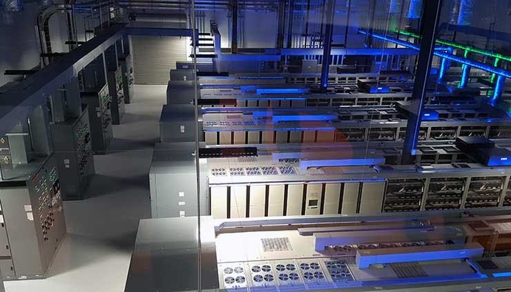 One of the power rooms inside the RagingWire data center in Garland, Texas. (Photo: Rich Miller)