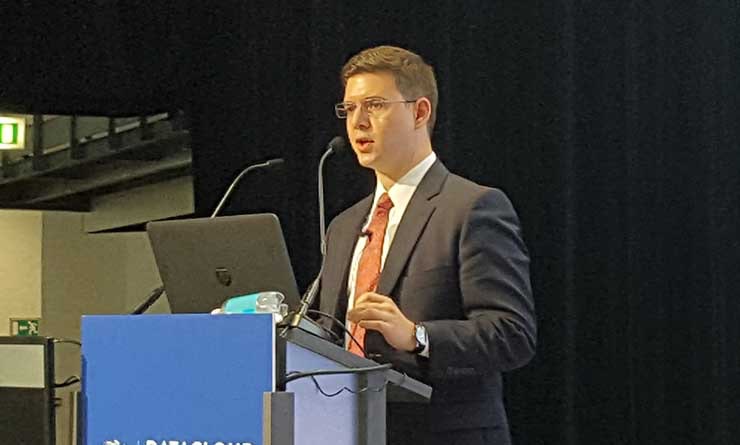 Analyst Sami Badri from Credit Suisse says the enterprise shift to cloud-style IT architectures will support growth for the multi-tenant data center market. (Photo: Rich Miller)