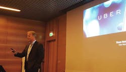 Dean Nelson, Head of Uber Compute, discusses the company’s data center deployments Tuesday at Datacloud Europe. (Photo: Rich Miller) Dean Nelson, Head of Uber Compute, discusses the company’s data center deployments Tuesday at Datacloud Europe. (Photo: Rich Miller)