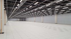This is one half of the 60,000 square foot data hall inside the CyrusOne Sterling V data center in Northern Virginia. (Photo: Rich Miller)