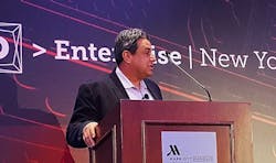 Yuval Bachar, the Principal Engineer for Data Center Architecture at LinkedIn, speaks at the DCD Edge conference in New York. (Photo: Rich Miller) Yuval Bachar, the Principal Engineer for Data Center Architecture at LinkedIn, speaks at the DCD Edge conference in New York. (Photo: Rich Miller)