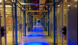 A corridor inside an Equinix low-latency colocation facility in Secaucus, N.J. (Photo: Rich Miller)