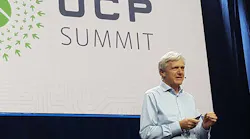 Arista Chairman Andy Bechtolsheim speaks at the recent Open Compute Summit 2018 in San Jose. (Photo: Rich Miller)