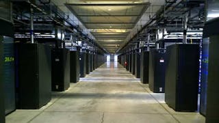 Rows of servers inside a a Facebook data center. (Photo: Rich Miller)