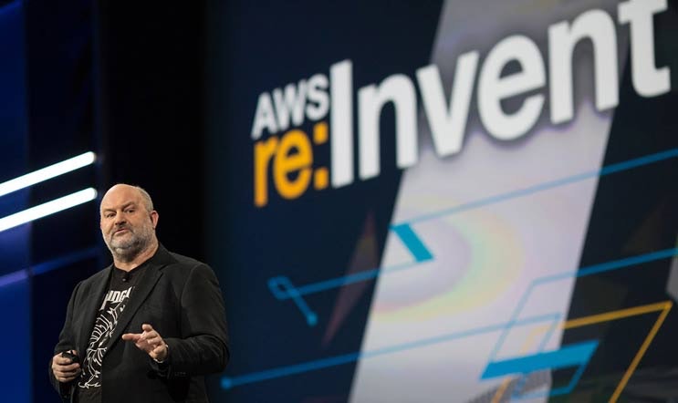 Amazon CTO Werner Vogels keynotes the AWS re:Invent conference. (Image: YouTube)