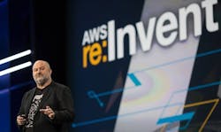 Amazon CTO Werner Vogels keynotes the AWS re:Invent conference. (Image: YouTube)