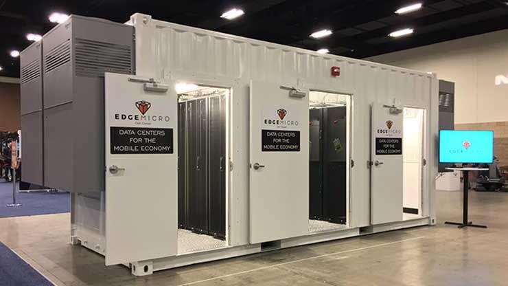 An EdgeMicro micro data center on display at the Competitive Carriers Association (CCA) event in Fort Worth, Texas. (Photo: EdgeMicro)