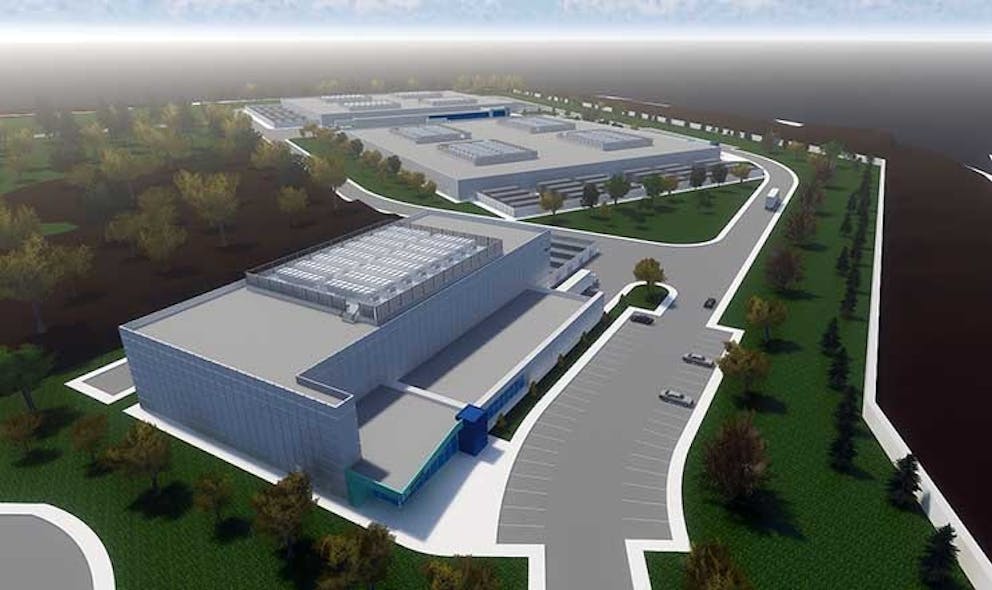 An illustration of the planned Vantage Data Centers campus in Northern Virginia. (Image: Vantage Data Centers)
