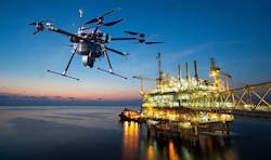 GE-backed startup Avitas uses AI-guided drones to conduct inspections of oil platforms, refineries and pipelines. (Image: Avitas)