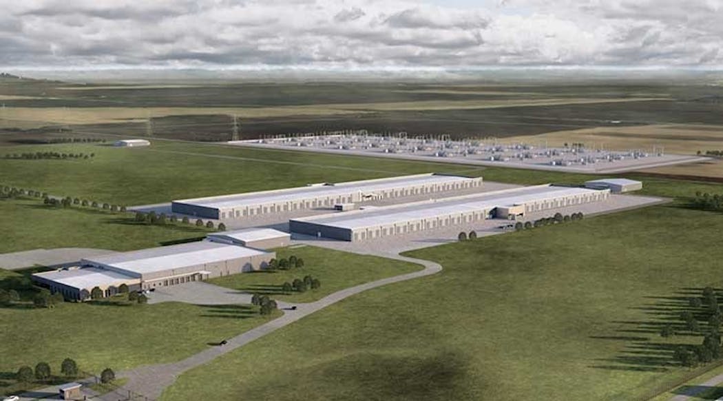 An illustration of Apple&rsquo;s planned $1.3 billion data center campus in Waukee, Iowa. (Image: Apple)