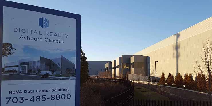 The Digital Realty main campus in Ashburn, Virginia. The company says data center demand is as strong as it&rsquo;s ever been. (Photo: Rich Miller)