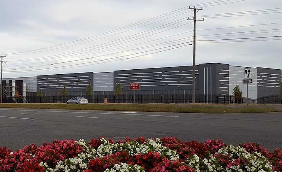 A new data center being built by Corporate Office Properties Trust (COPT) in Ashburn. The tenant is reported to be Amazon Web Services. (Photo: Rich Miller)
