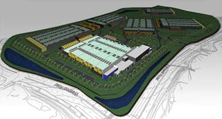 An illustration of the new RagingWire data campus in Ashburn, Virginia, which will eventually include six data center buildings. RagingWire is breaking ground on the first building. (Image: RagingWire)