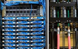 A look at the Aquarius server rack from Aquila Systems and Clustered Systems, showing the servers (left) and water hookups. (Photo: Aquila Systems) A look at the Aquarius server rack from Aquila Systems and Clustered Systems, showing the servers (left) and water hookups. (Photo: Aquila Systems)