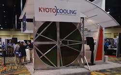 A KyotoCooling heat wheel on display at an Air Enterprises booth at an industry trade show. (Photo: Rich Miller) A KyotoCooling heat wheel on display at an Air Enterprises booth at an industry trade show. (Photo: Rich Miller)