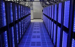 High-density racks filled with servers in a LinkedIn data center near Dallas. (Photo: LinkedIn)