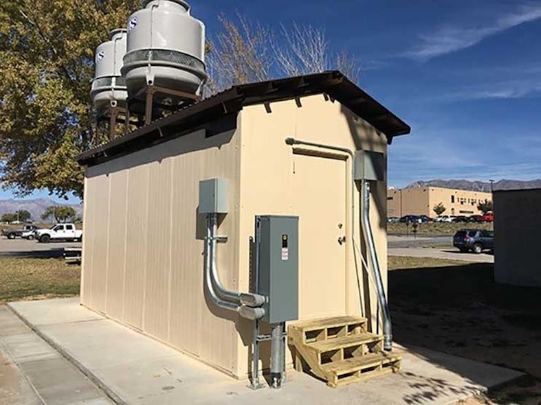This small shed-like structure houses a micro data center that uses immersion cooling to keep servers cool. (Photo: Green Revolution Cooling)
