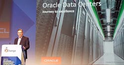 Michael Thrift, Oracle’s Director of Data Center Facilities, describes the operations of the company’s Utah Compute Facility at the 7×24 Exchange Fall Conference in San Antonio. (Photo: Rich Miller) Michael Thrift, Oracle’s Director of Data Center Facilities, describes the operations of the company’s Utah Compute Facility at the 7×24 Exchange Fall Conference in San Antonio. (Photo: Rich Miller)