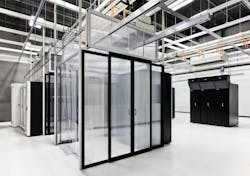 Aisle containment systems and cooling infrastructure inside the Aligned Data Centers R&amp;D facility in Connecticut. (Image: Aligned Data Centers)