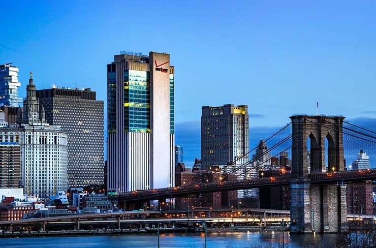 The Sabey Intergate.Manhattan building in New York CIty stands by the Brooklyn Bridge. (Photo: Sabey Data Centers)
