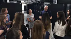 A group of engineerings students from Southern Methodist University tour the Facebook data center in Fort Worth as part of the Infrastructure Masons’ 50-50 initiative, which promotes the participation of women in technology. (Photo: iMasons)