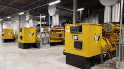 A row of backup generators inside the Sabey Data Centers Intergate.Ashburn campus in Ashburn, VIrginia. (Photo: Rich Miller)