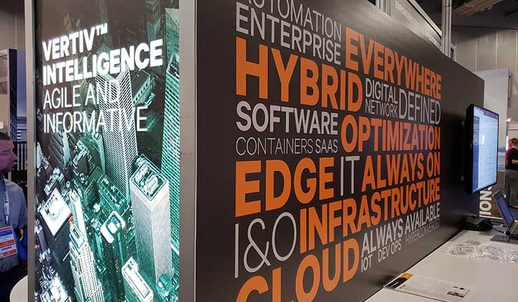 The Vertiv stand ata Gartner data center event. (Photo: RIch Miller)