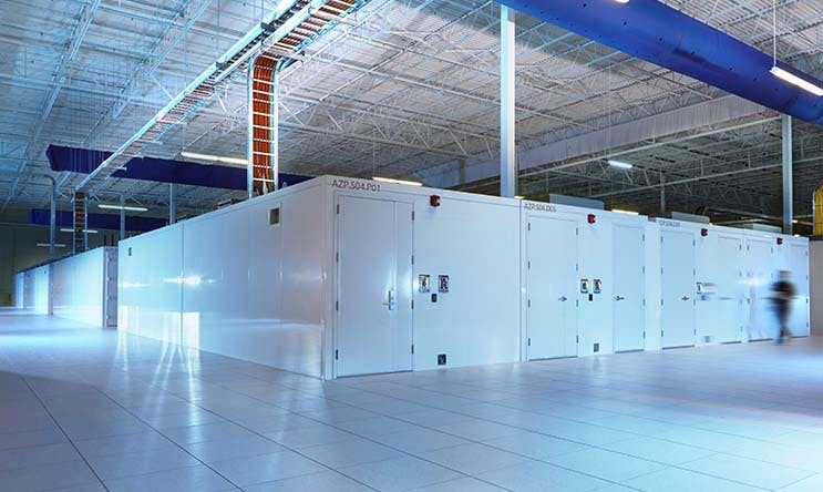 Modular data centers fill a portion of an IO data center. (Photo: IO)